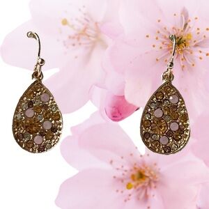 LC Lauren Conrad Rose Gold-Tone Multicolored Stone Women’s Pierced Earrings, NWT
